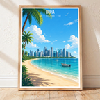 Doha - Qatar - Travel Wall Art Deco Poster Print - Art Print - Travel Art Poster