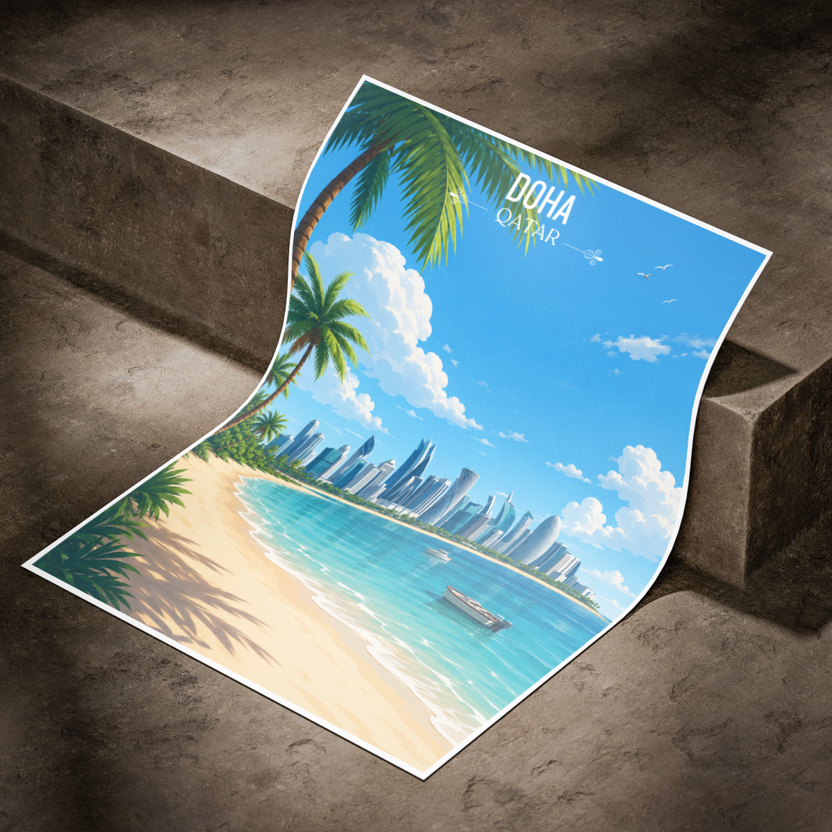 Doha - Qatar - Travel Wall Art Deco Poster Print - Art Print - Travel Art Poster