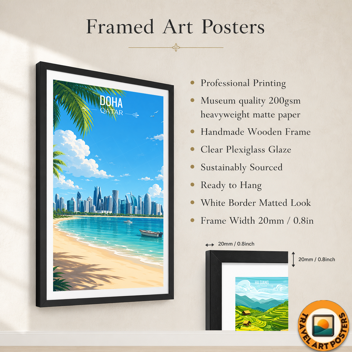 Doha - Qatar - Travel Wall Art Deco Poster Print - Art Print - Travel Art Poster