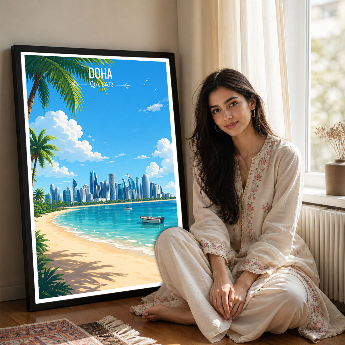 Doha - Qatar - Travel Wall Art Deco Poster Print - Art Print - Travel Art Poster