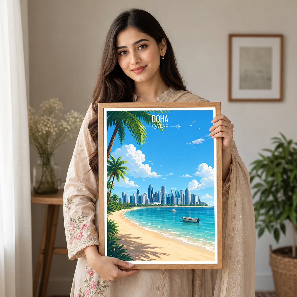 Doha - Qatar - Travel Wall Art Deco Poster Print - Art Print - Travel Art Poster