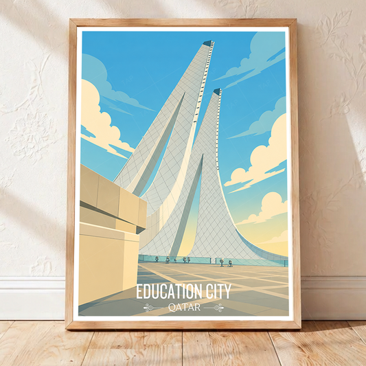Education City - Qatar - Travel Wall Art Deco Poster Print - Art Print - Travel Art Poster