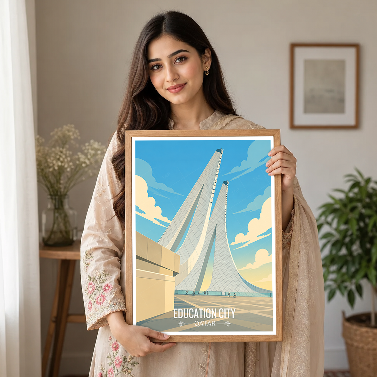 Education City - Qatar - Travel Wall Art Deco Poster Print - Art Print - Travel Art Poster