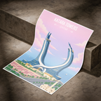 Katara Towers - Qatar - Travel Wall Art Deco Poster Print - Art Print - Travel Art Poster