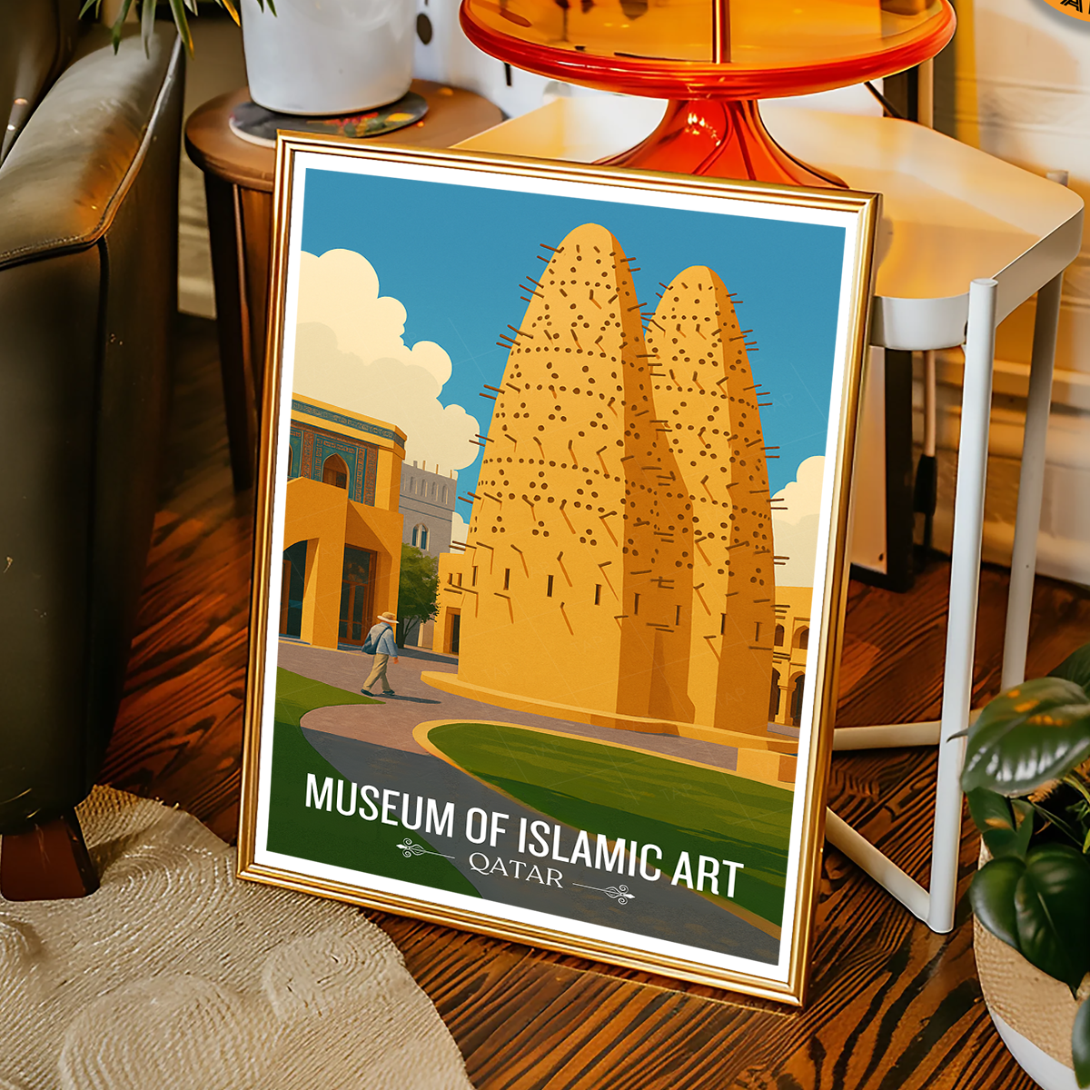 Museum of Islamic Art - Qatar - Travel Wall Art Deco Poster Print - Art Print - Travel Art Poster