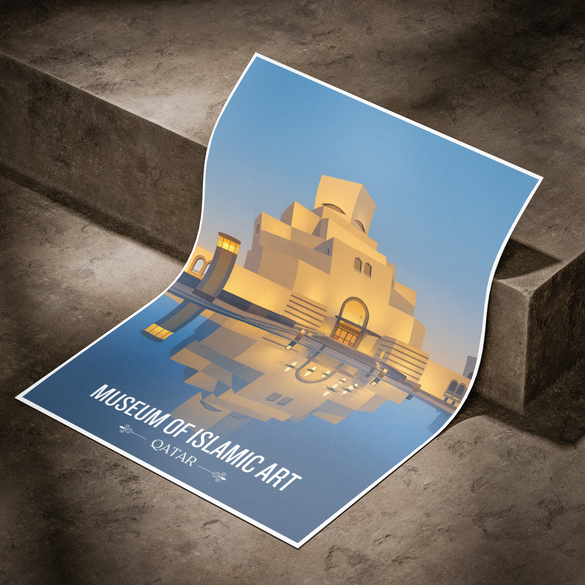 Museum of Islamic Art - Qatar - Travel Wall Art Deco Poster Print - Art Print - Travel Art Poster