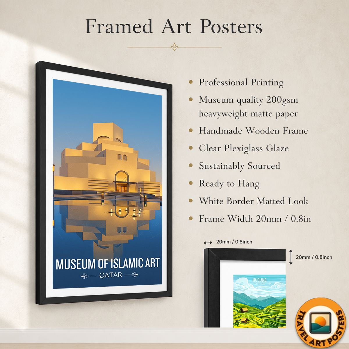 Museum of Islamic Art - Qatar - Travel Wall Art Deco Poster Print - Art Print - Travel Art Poster