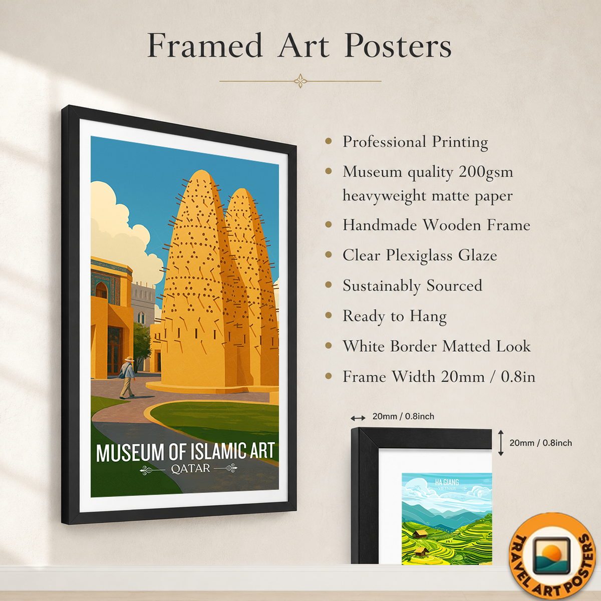 Museum of Islamic Art - Qatar - Travel Wall Art Deco Poster Print - Art Print - Travel Art Poster