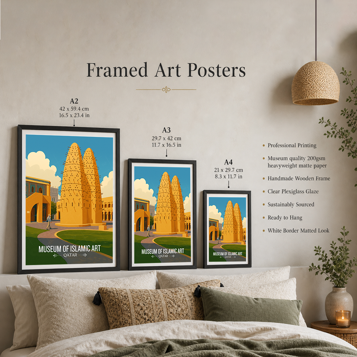 Museum of Islamic Art - Qatar - Travel Wall Art Deco Poster Print - Art Print - Travel Art Poster