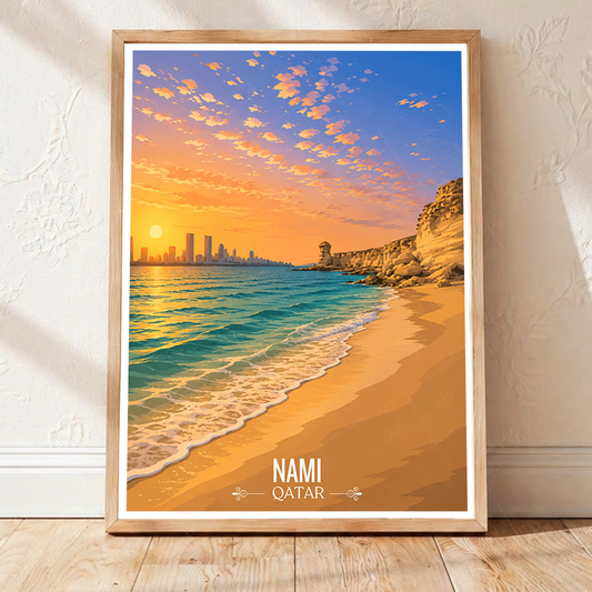 Nami - Qatar - Travel Wall Art Deco Poster Print - Art Print - Travel Art Poster