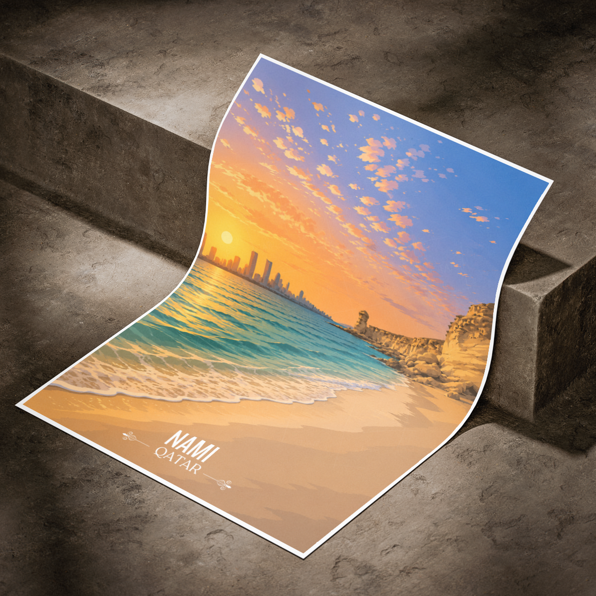 Nami - Qatar - Travel Wall Art Deco Poster Print - Art Print - Travel Art Poster