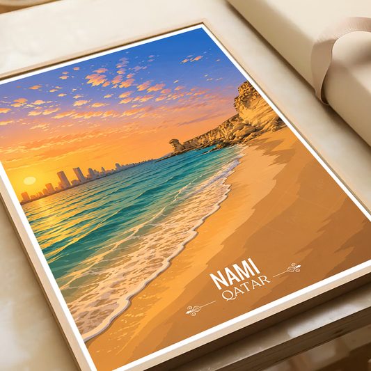 Nami - Qatar - Travel Wall Art Deco Poster Print - Art Print - Travel Art Poster