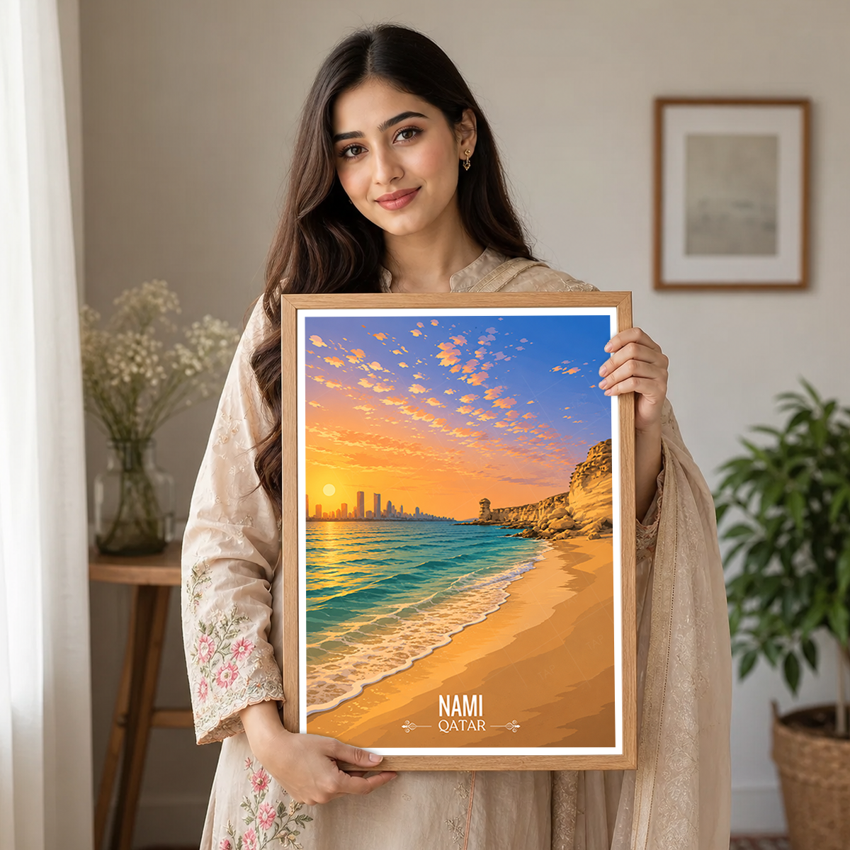 Nami - Qatar - Travel Wall Art Deco Poster Print - Art Print - Travel Art Poster