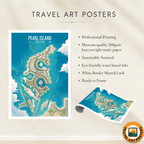 Pearl Island - Qatar - Travel Wall Art Deco Poster Print - Art Print - Travel Art Poster