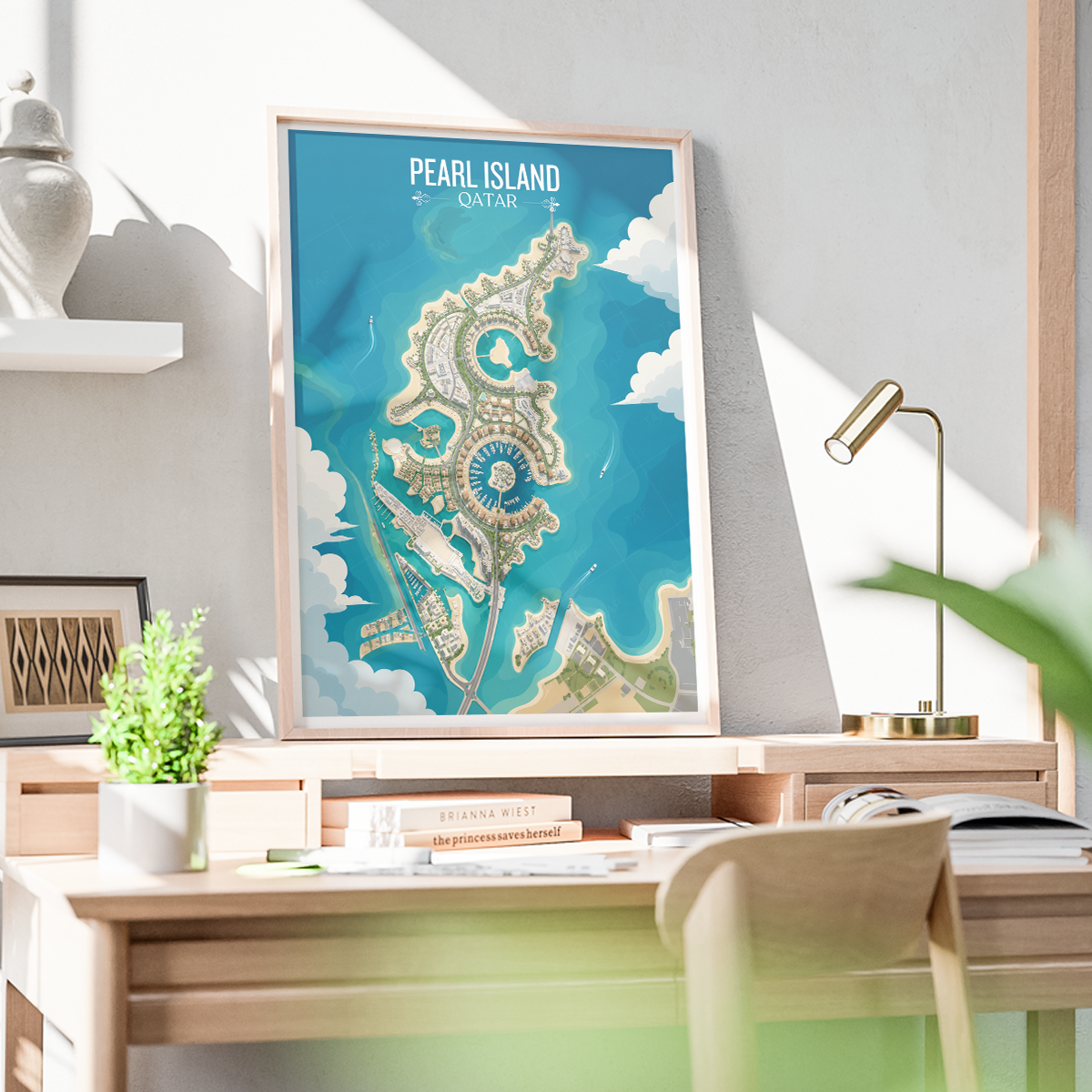 Pearl Island - Qatar - Travel Wall Art Deco Poster Print - Art Print - Travel Art Poster
