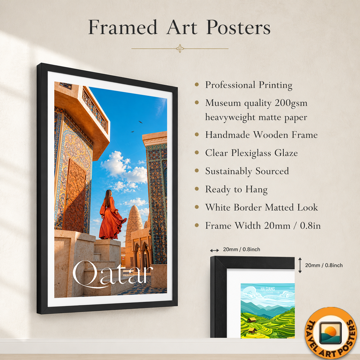 Qatar - Travel Wall Art Deco Poster Print - Art Print - Travel Art Poster