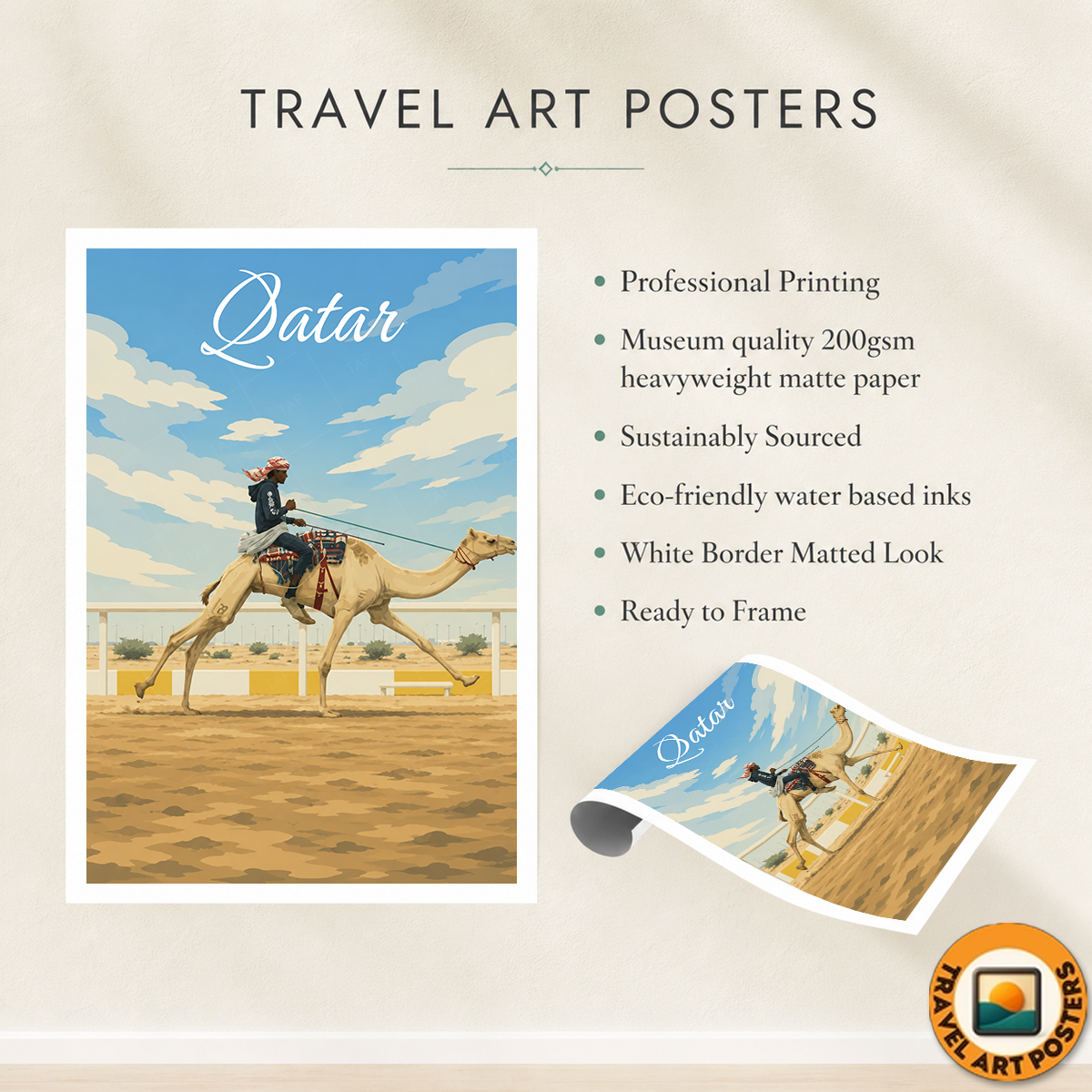Qatar - Travel Wall Art Deco Poster Print - Art Print - Travel Art Poster