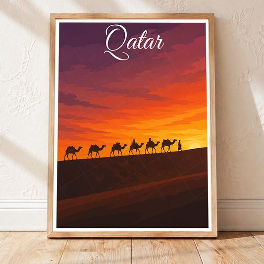 Qatar - Travel Wall Art Deco Poster Print - Art Print - Travel Art Poster