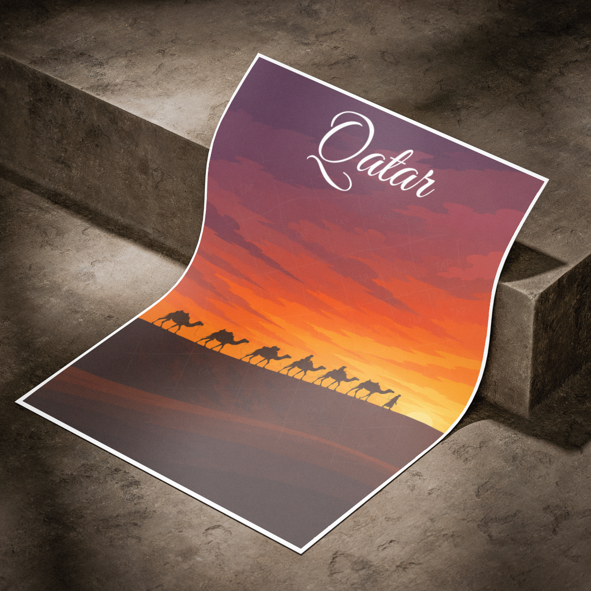 Qatar - Travel Wall Art Deco Poster Print - Art Print - Travel Art Poster