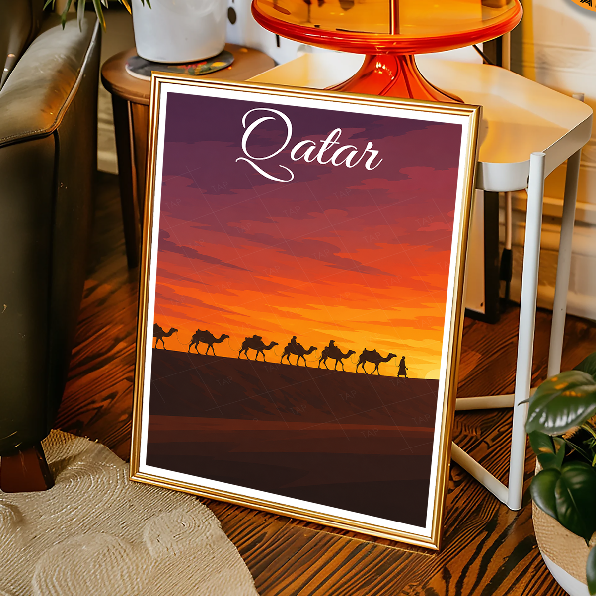 Qatar - Travel Wall Art Deco Poster Print - Art Print - Travel Art Poster