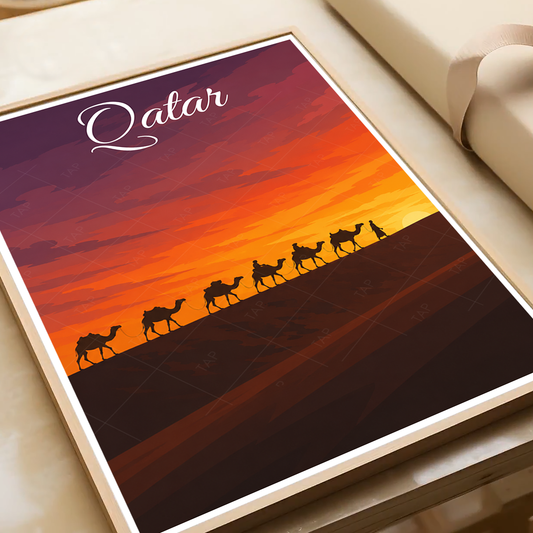 Qatar - Travel Wall Art Deco Poster Print - Art Print - Travel Art Poster
