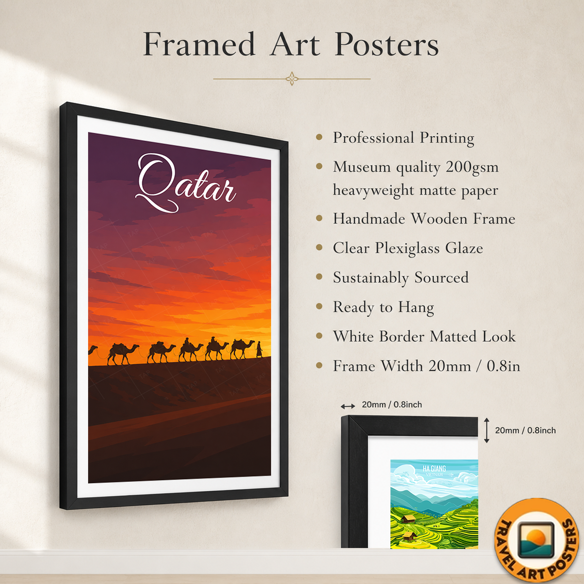 Qatar - Travel Wall Art Deco Poster Print - Art Print - Travel Art Poster