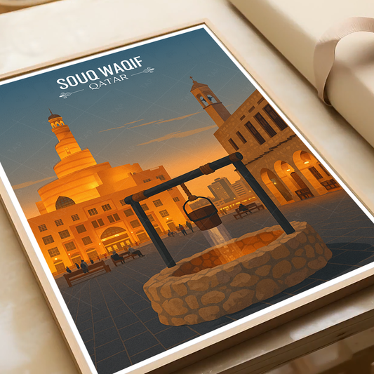 Souq Waqif - Qatar - Travel Wall Art Deco Poster Print - Art Print - Travel Art Poster
