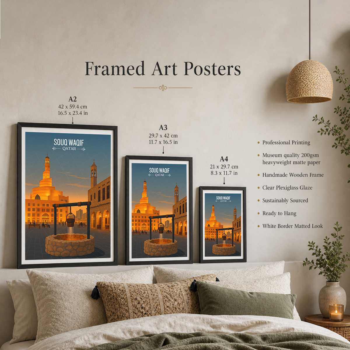 Souq Waqif - Qatar - Travel Wall Art Deco Poster Print - Art Print - Travel Art Poster
