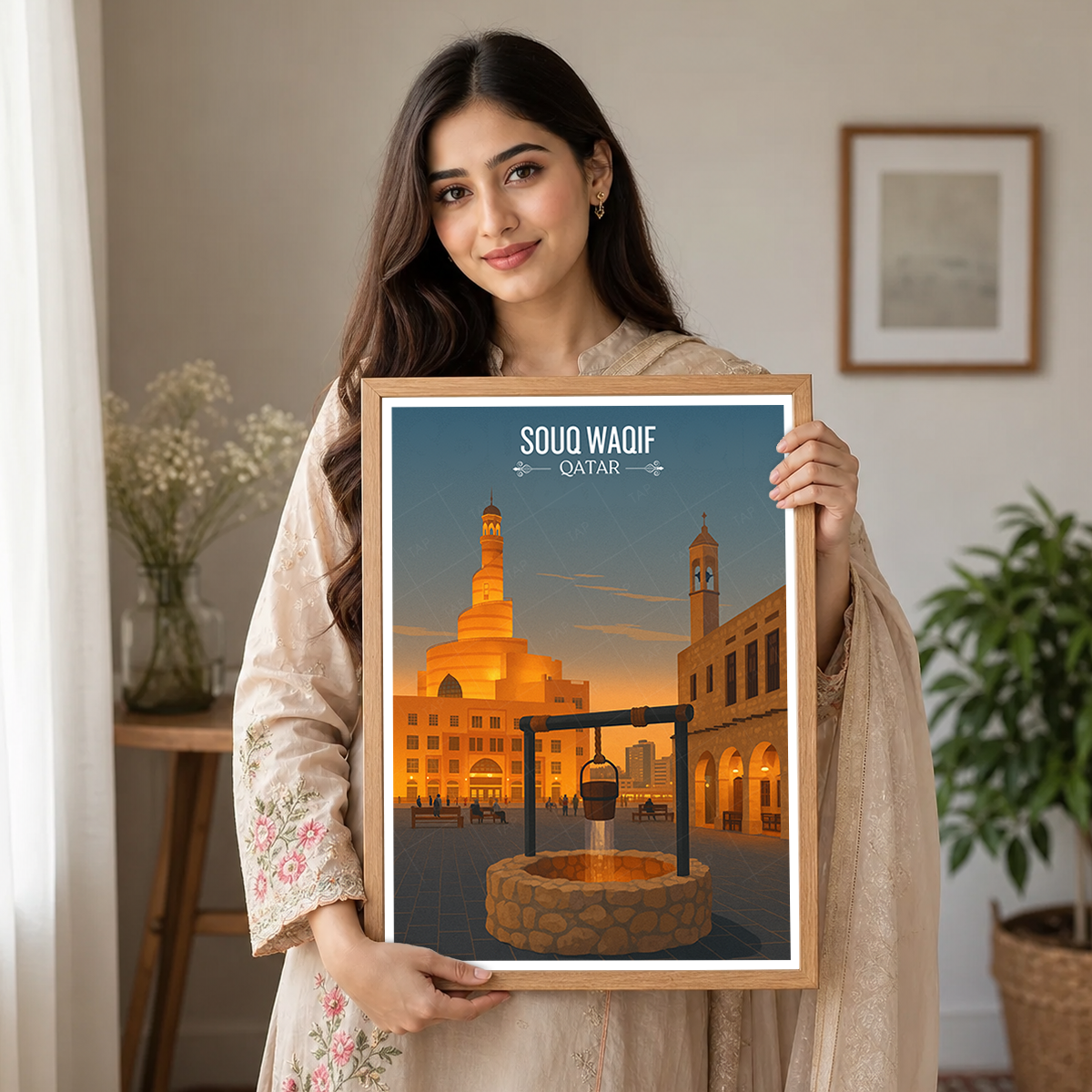 Souq Waqif - Qatar - Travel Wall Art Deco Poster Print - Art Print - Travel Art Poster