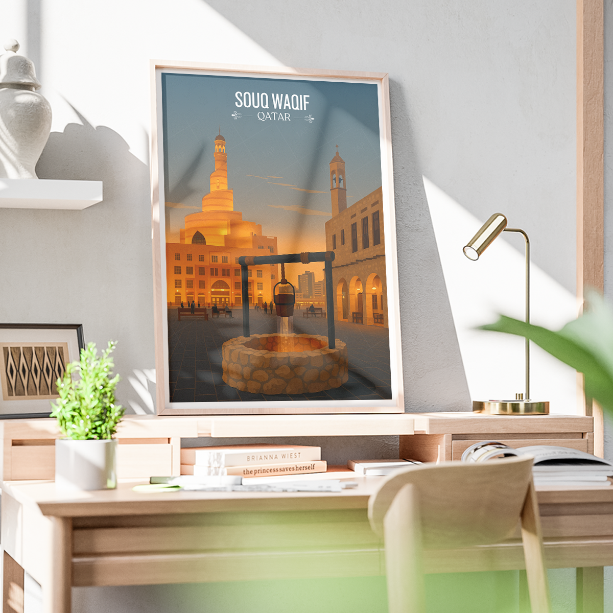 Souq Waqif - Qatar - Travel Wall Art Deco Poster Print - Art Print - Travel Art Poster