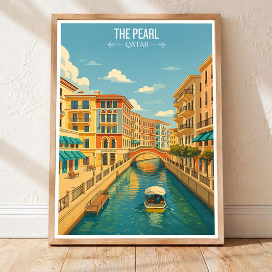 The Pearl - Qatar - Travel Wall Art Deco Poster Print - Art Print - Travel Art Poster