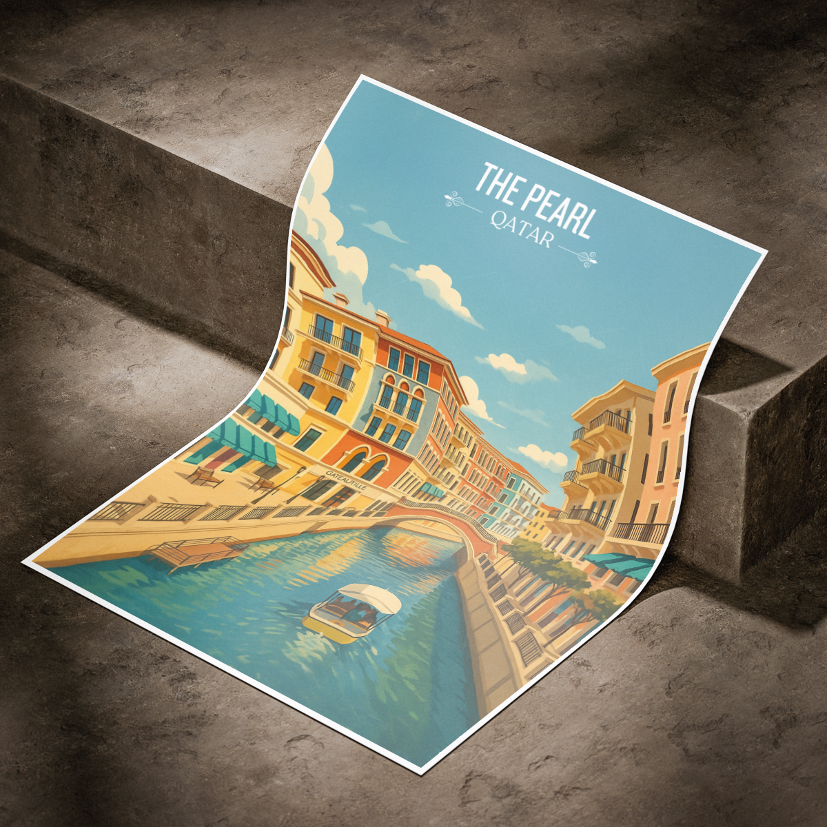The Pearl - Qatar -  Travel Wall Art Deco Poster Print