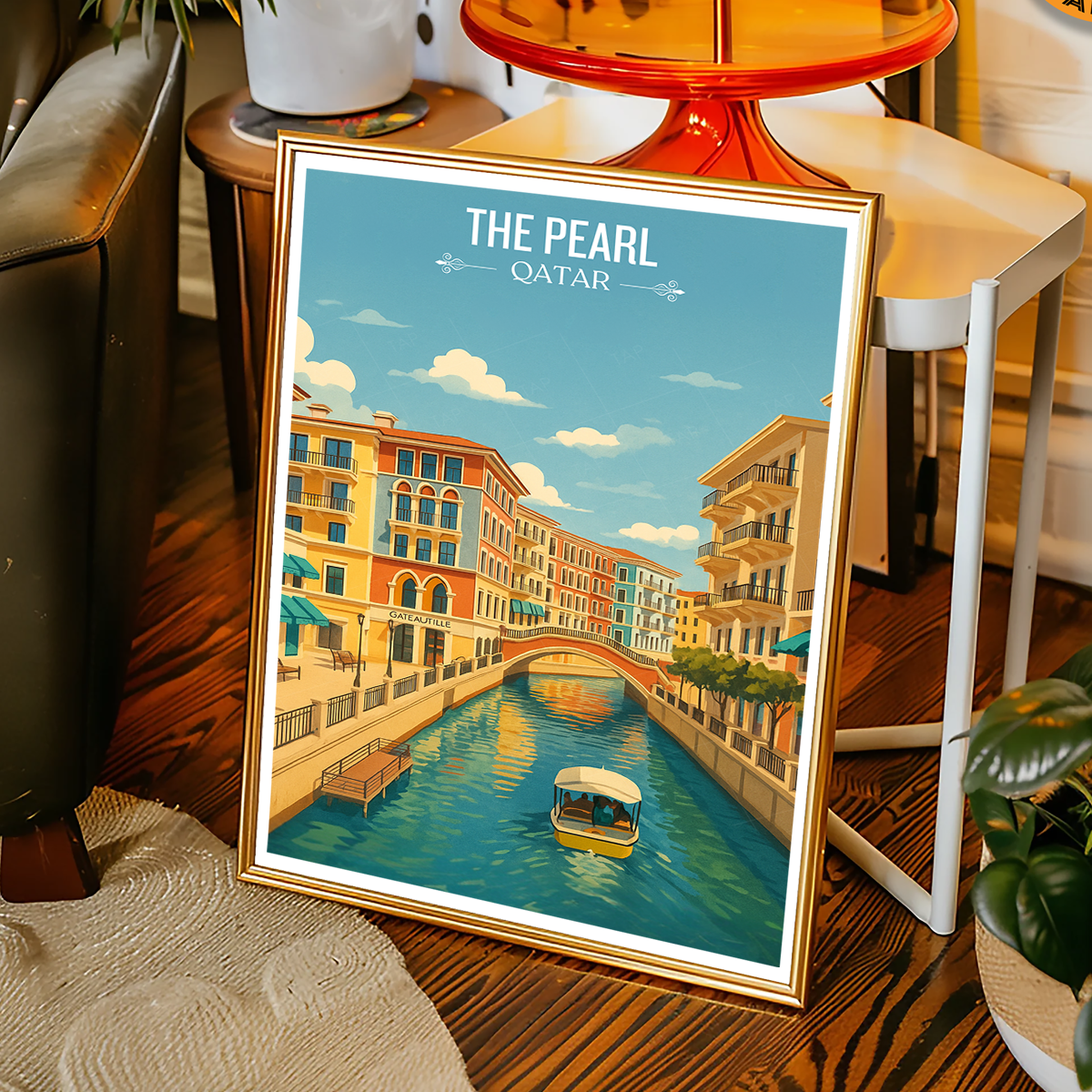 The Pearl - Qatar -  Travel Wall Art Deco Poster Print