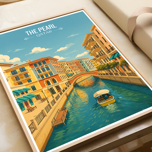 The Pearl - Qatar - Travel Wall Art Deco Poster Print - Art Print - Travel Art Poster