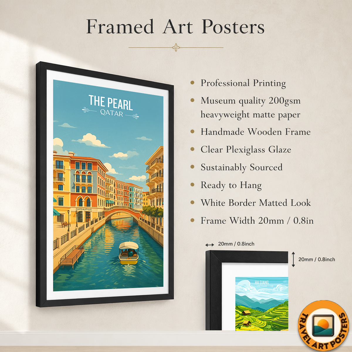 The Pearl - Qatar -  Travel Wall Art Deco Poster Print