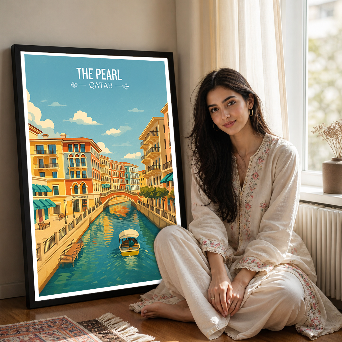 The Pearl - Qatar -  Travel Wall Art Deco Poster Print