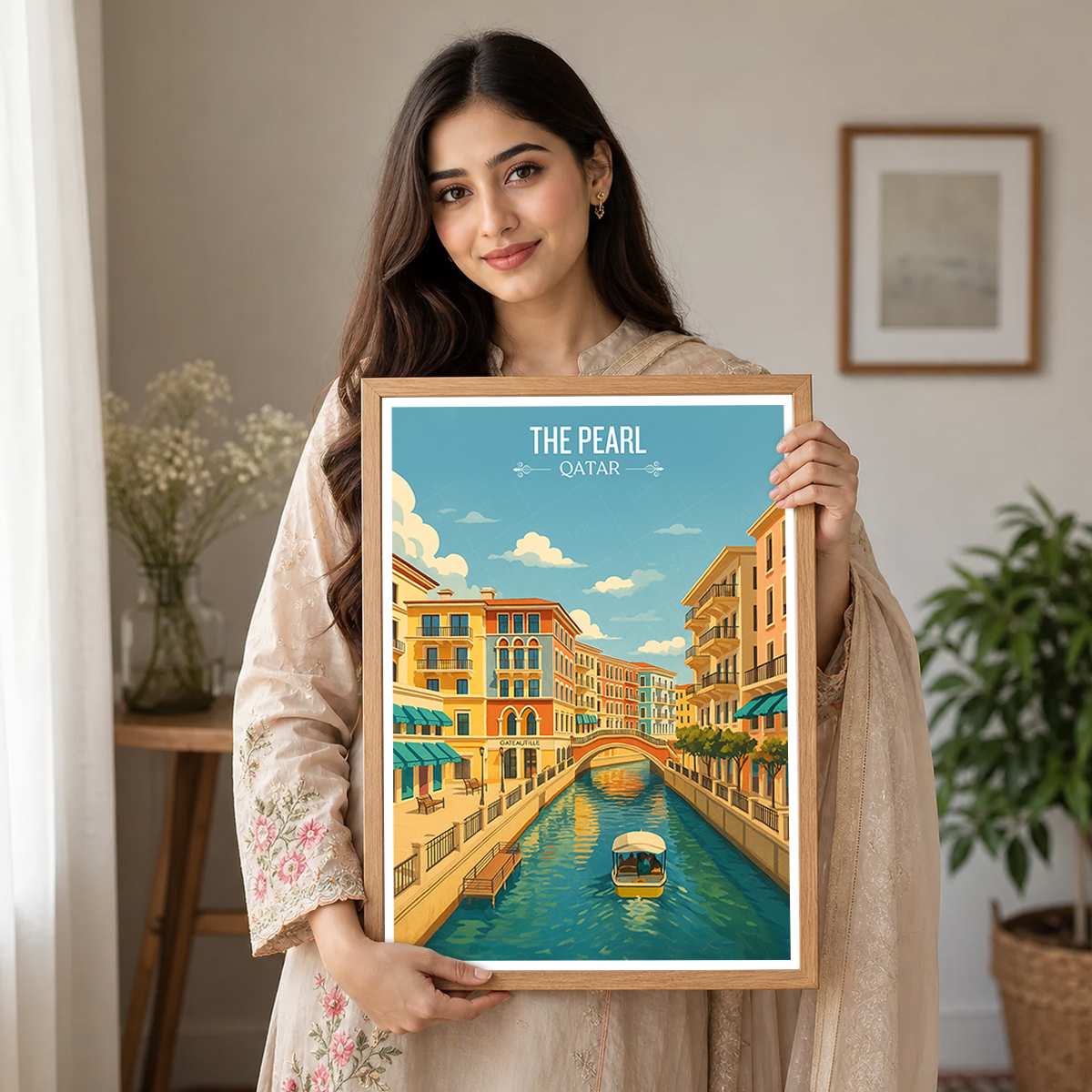 The Pearl - Qatar -  Travel Wall Art Deco Poster Print