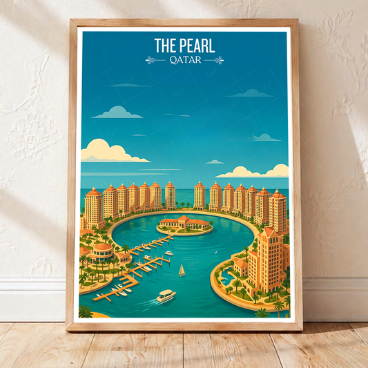 The Pearl - Qatar - Travel Wall Art Deco Poster Print - Art Print - Travel Art Poster