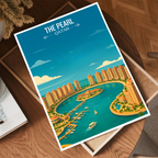 The Pearl - Qatar -  Travel Wall Art Deco Poster Print