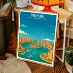 The Pearl - Qatar -  Travel Wall Art Deco Poster Print