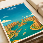 The Pearl - Qatar -  Travel Wall Art Deco Poster Print