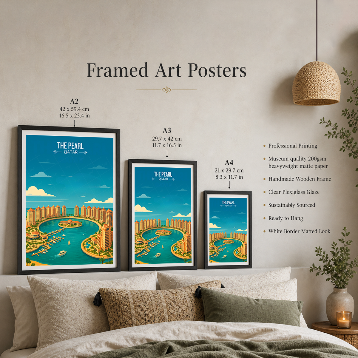 The Pearl - Qatar -  Travel Wall Art Deco Poster Print
