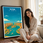 The Pearl - Qatar -  Travel Wall Art Deco Poster Print
