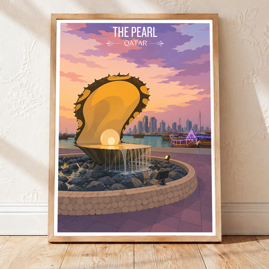 The Pearl - Qatar - Travel Wall Art Deco Poster Print - Art Print - Travel Art Poster