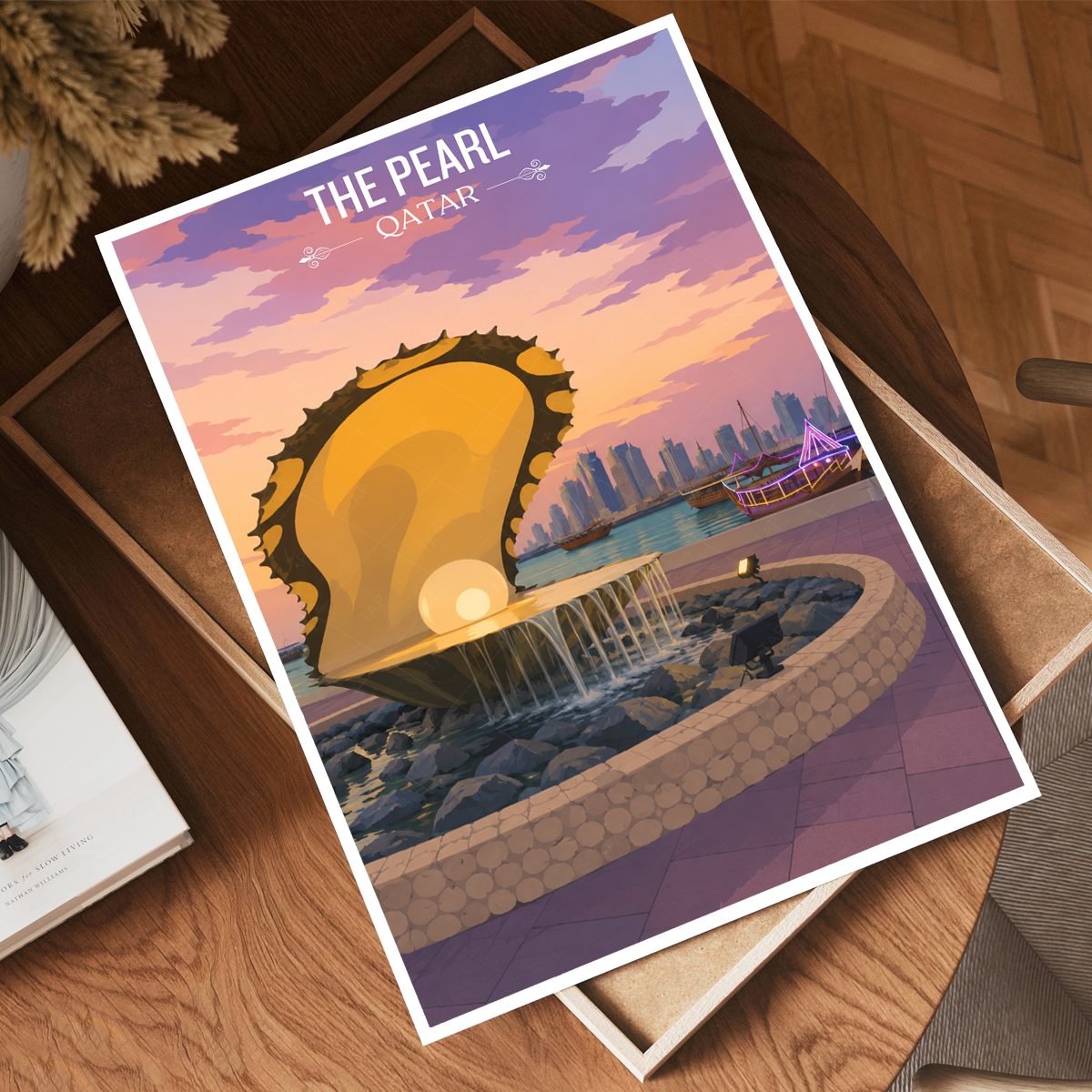 The Pearl - Qatar -  Travel Wall Art Deco Poster Print