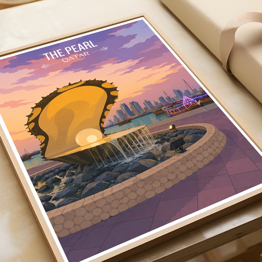 The Pearl - Qatar - Travel Wall Art Deco Poster Print - Art Print - Travel Art Poster