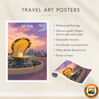 The Pearl - Qatar -  Travel Wall Art Deco Poster Print