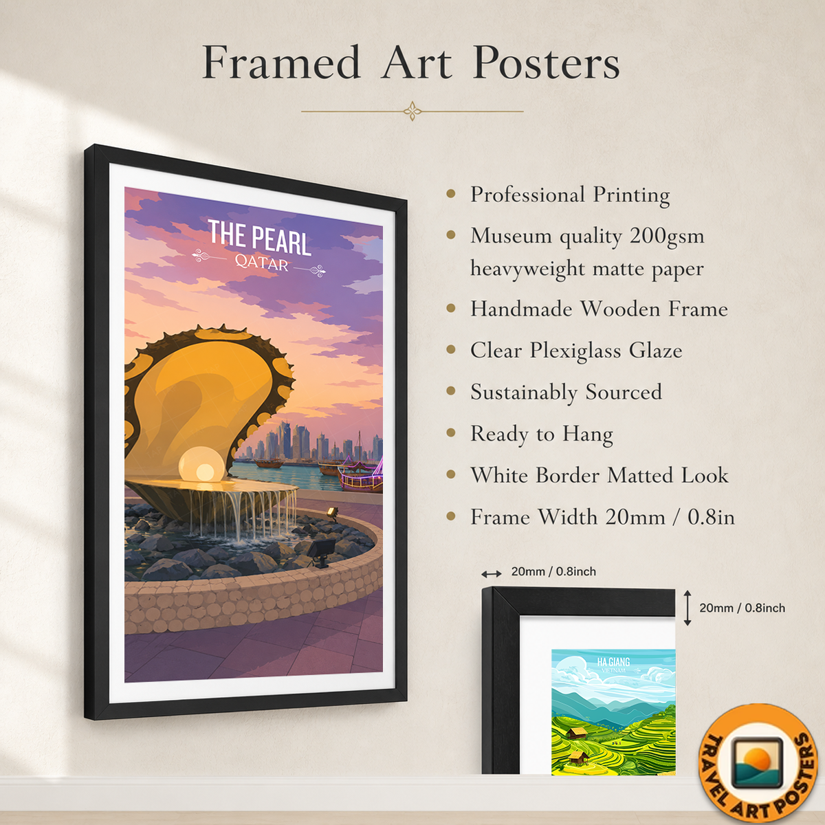 The Pearl - Qatar -  Travel Wall Art Deco Poster Print