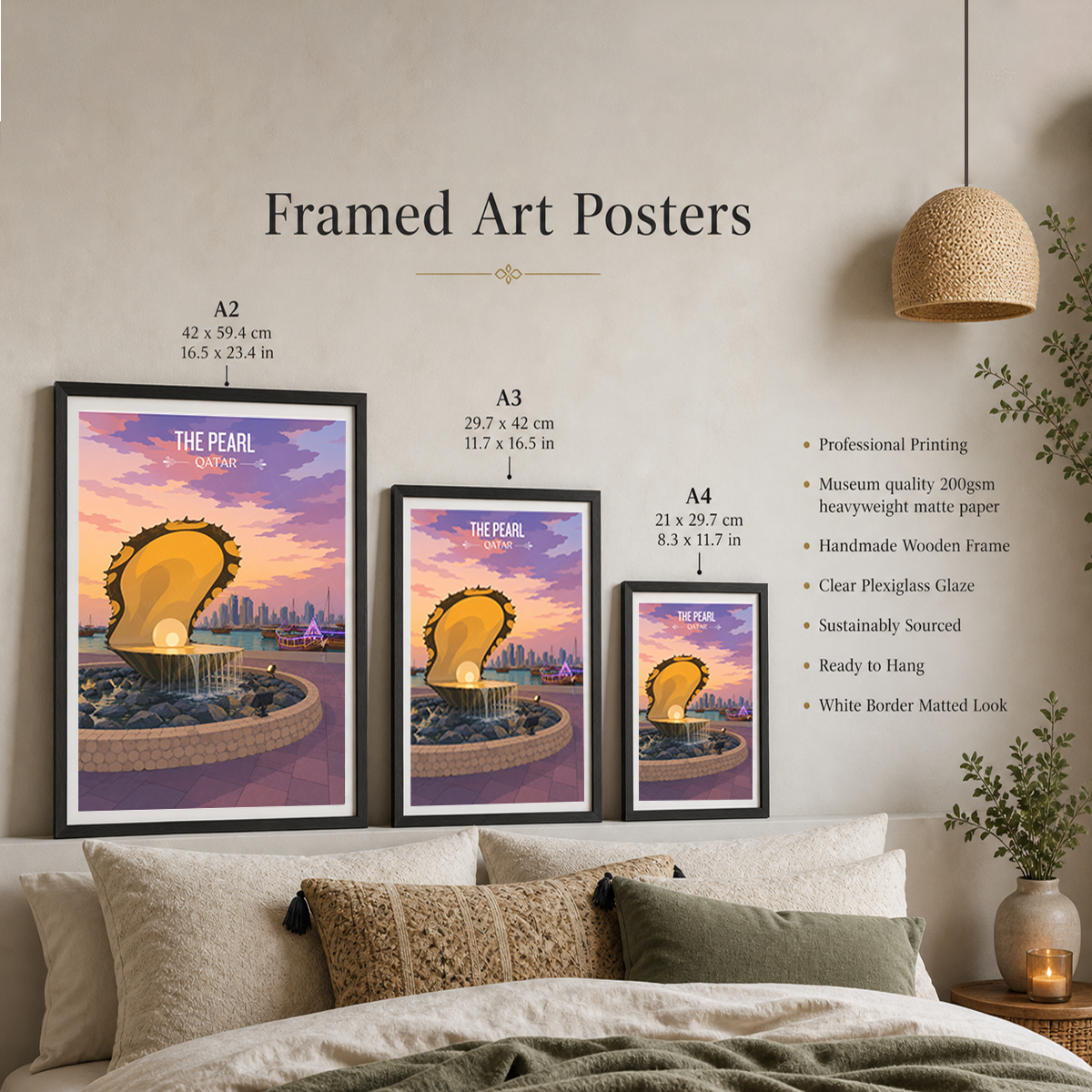 The Pearl - Qatar -  Travel Wall Art Deco Poster Print
