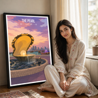 The Pearl - Qatar -  Travel Wall Art Deco Poster Print